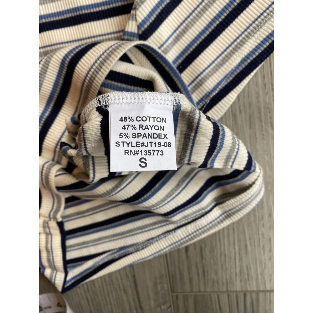 Olivaceous Striped Short Sleeve T-Shirt Juniors Size Small Tee Shirt 90s Y2K NEW - Picture 7 of 8